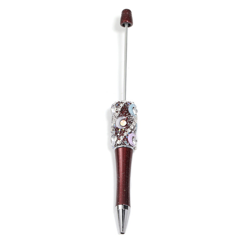 Wholesale 5pcs Creative DIY Moon Mermaid Beads Sugar Heavy Industries Water Diamond Chain Beads Multi Color Ballpoint Pen